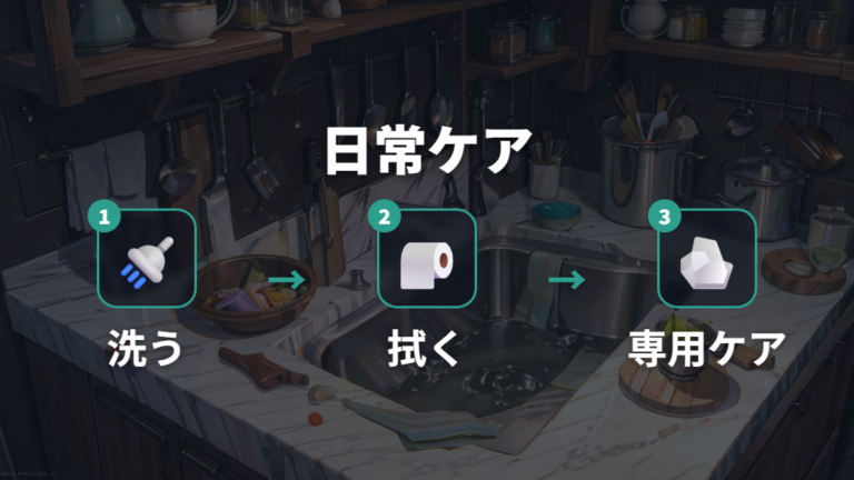 研ぎ方と日常のお手入れは専用ケアも含めて考える