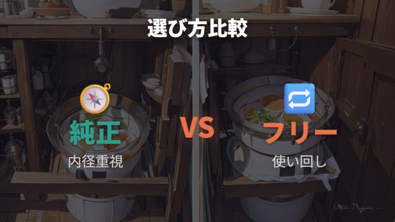 フリーサイズ蓋と純正蓋の違いを比較する