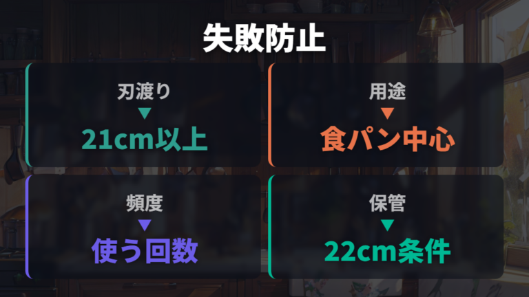 失敗しない選び方は刃渡りとパンの種類で決める