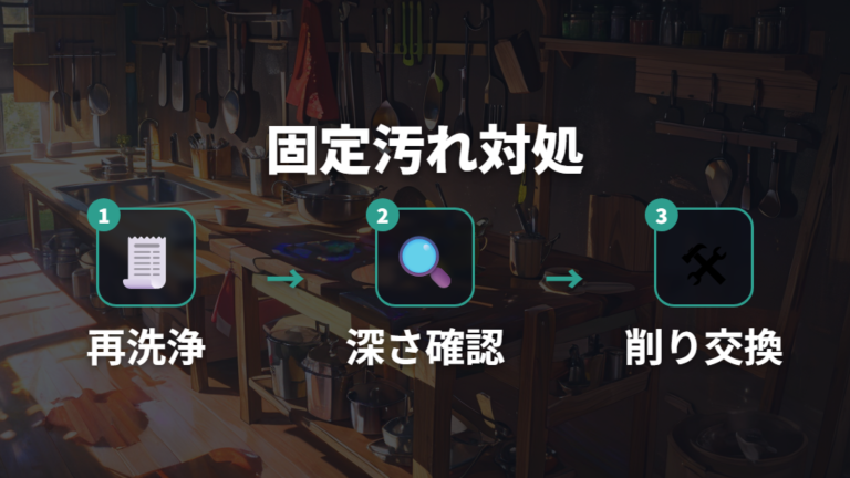 落ちない汚れの対処法として削り直しと買い替えを考える