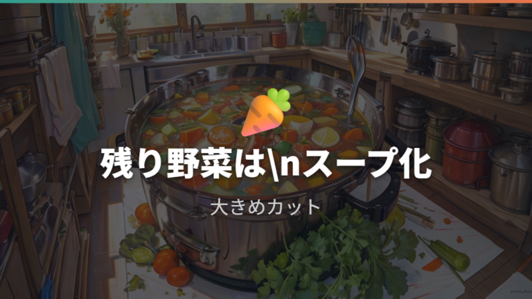 残り野菜のスープや大きめカットで自炊を続けやすくする