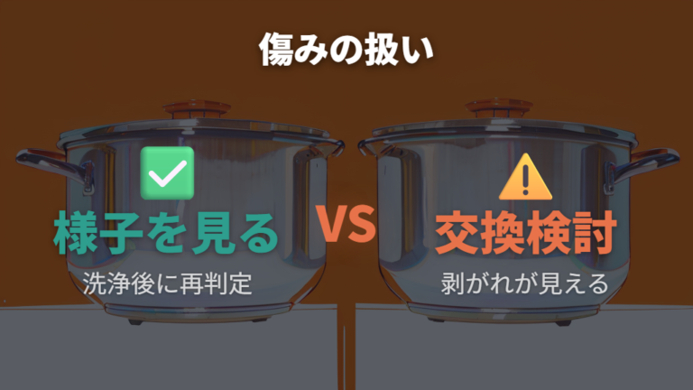 コーティングの傷や剥がれは使い続けてもいい?