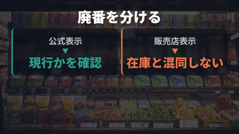 廃番や販売終了モデルの確認は公式表示と販売店表示を分ける