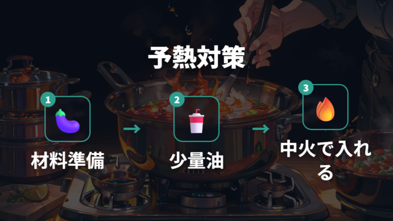 空焚きを防ぐ予熱と火加減は中火または弱火を基本にする
