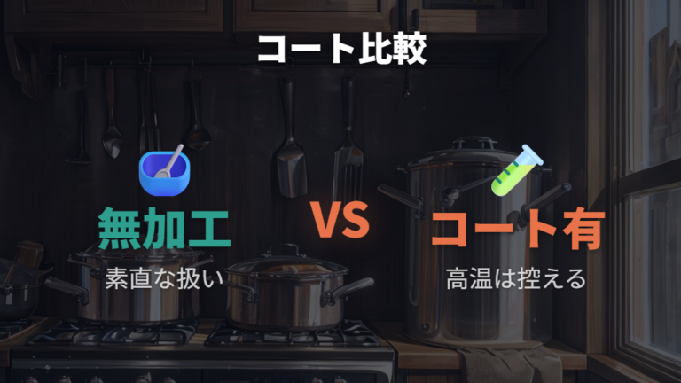 コーティング付きステンレス鍋は傷と過熱に注意する