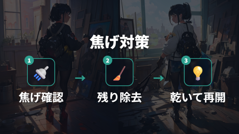 焦げ付いた時は汚れを残さずリセットする