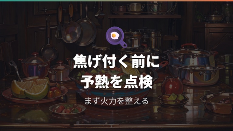 焦げ付く原因と火加減の見直しは予熱不足から確認する