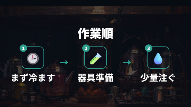 熱い油を扱う前の注意点は冷ますことを優先する