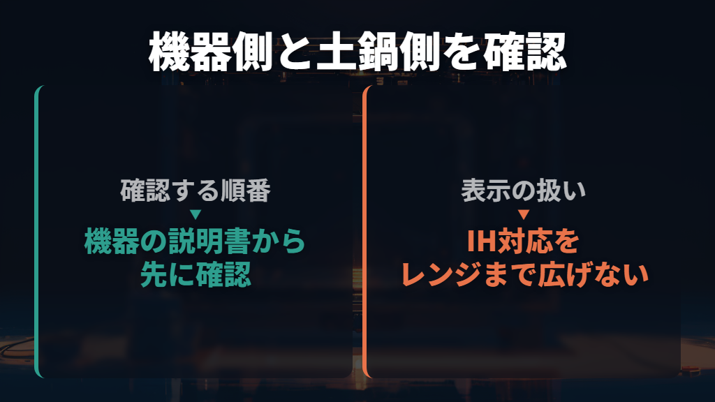 IH・電子レンジは、土鍋と機器の両方の対応を見る