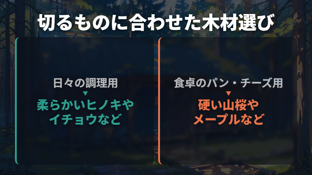 木材は毎日の包丁仕事に合うものから選ぶ