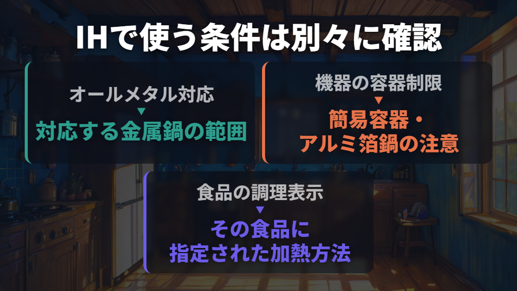 オールメタル対応でも簡易アルミ容器は別に判断する